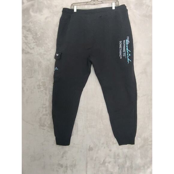 Hoodrich Mens XXL Black Sweatpants Drawstring Pockets- From Nothing To Something - Picture 2 of 11
